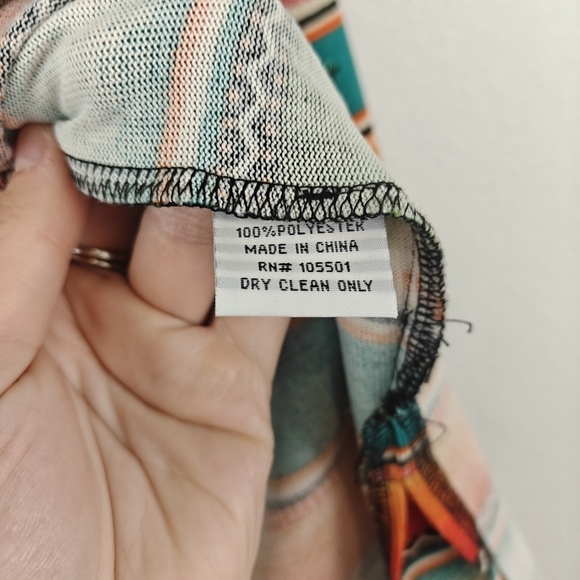 Double D Ranch Pachamama Serape Striped Western Open Front Kimono Jacket Large - Picture 7 of 11